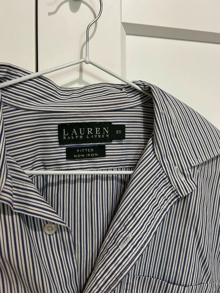 694 – chemise à rayures noire, bleue et blanche Ralph Lauren en taille 38 - photo numéro 2