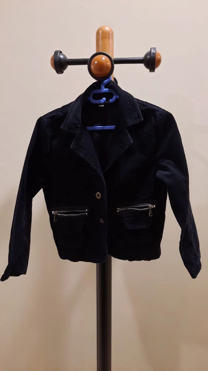 Veste côtelée noire fille T. 10 ans