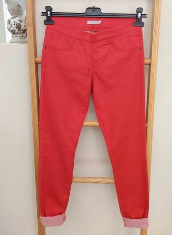 Pantalon Leggings rouge avec fausses poches devant T 36