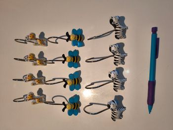 Crochet rideau de douche animaux girafe abeille zèbre