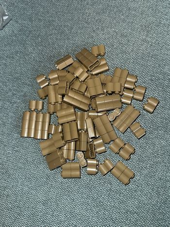 100 Brick Lego 1x2 with Log Profile ref 30136 Dark tan