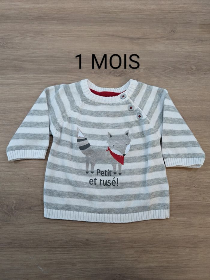 Pull rayé Gémo - Taille : 1 mois