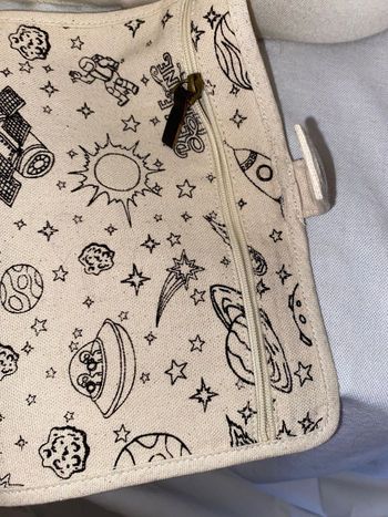 pochette trousse crayon thème espace étoilé filante soucoupe volante