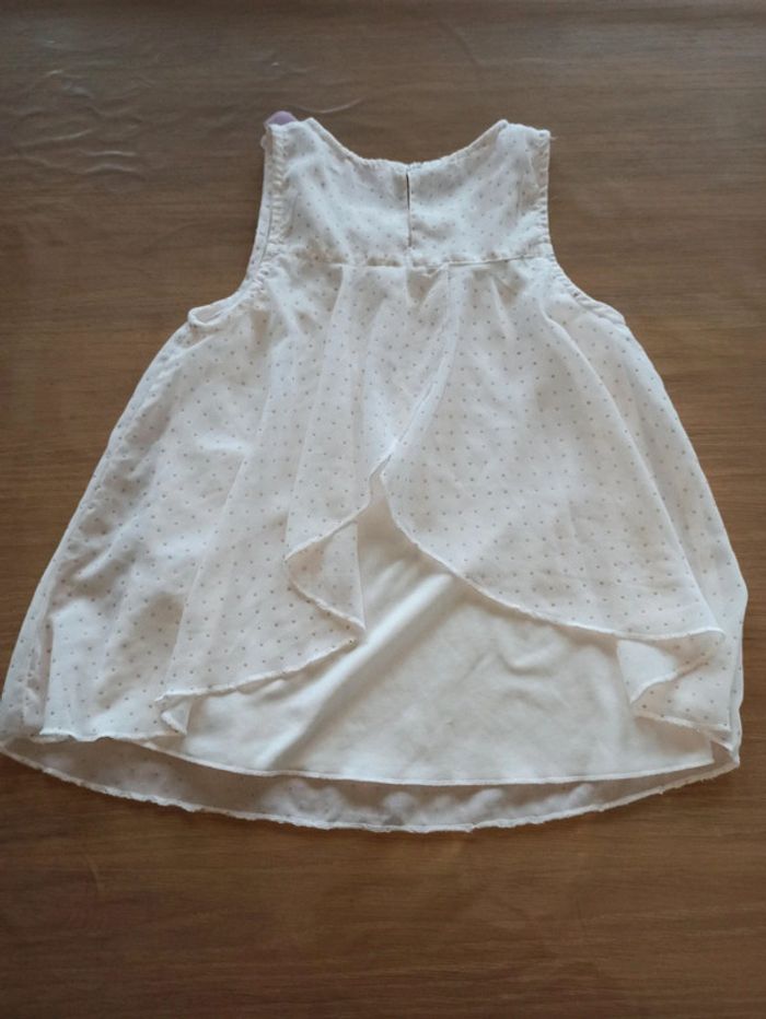 Débardeur tunique blanc à pois - photo numéro 3