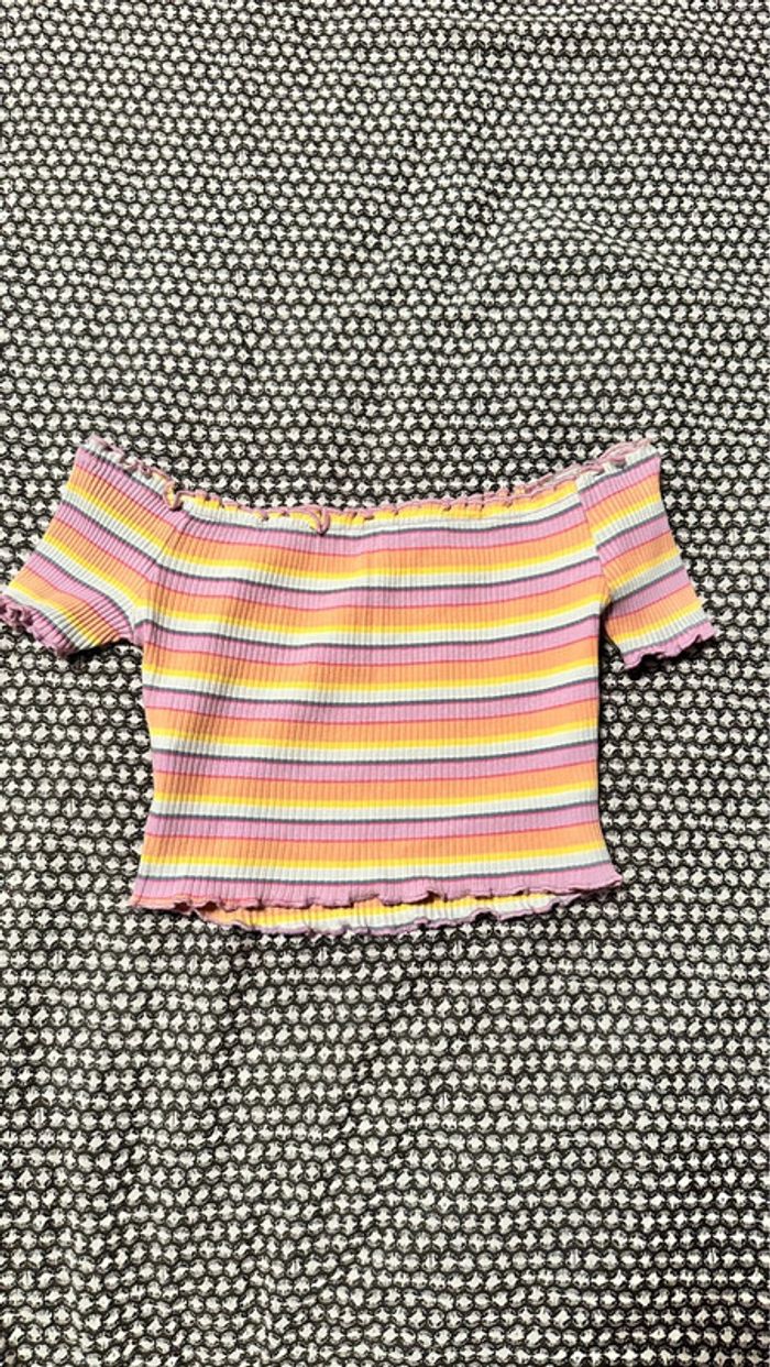 Crop top multicolore