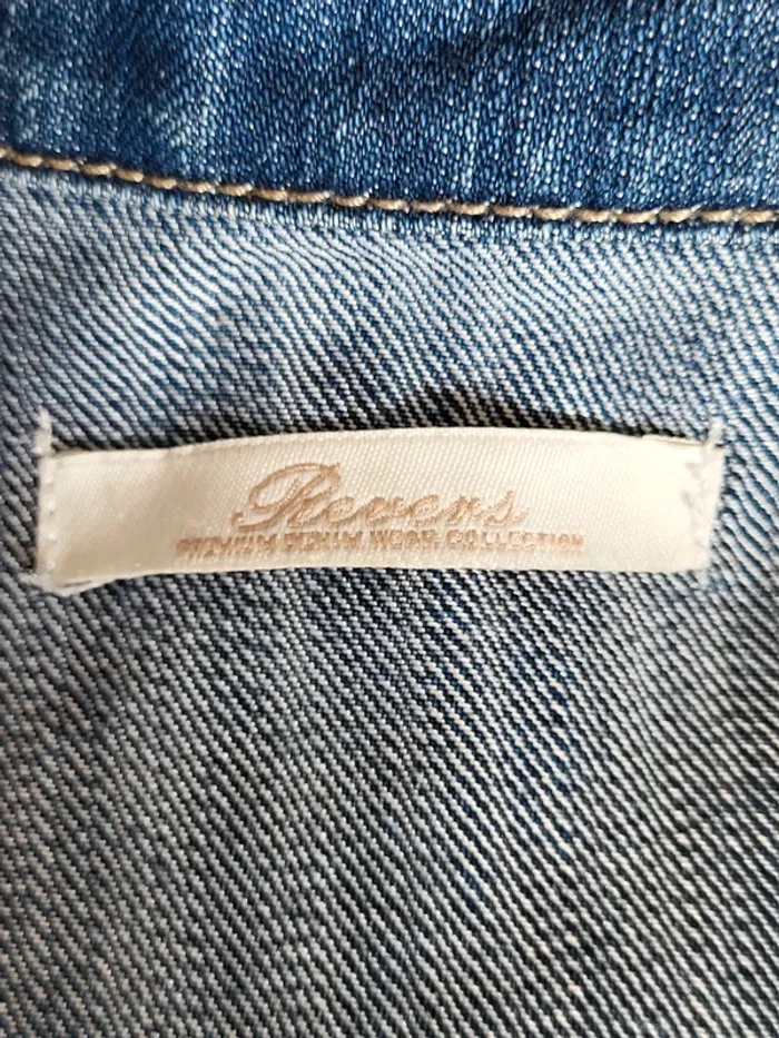 Veste en jean bleue délavée Revers Taille 34 - photo numéro 8