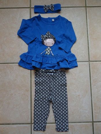 Ensemble T-shirt,  legging,  bandeau 6 mois