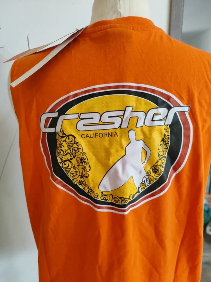 Débardeur homme neuf orange M Crasher - photo numéro 2