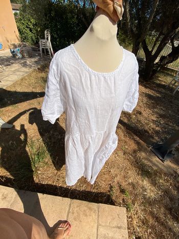 Robe ample lin blanc taille unique