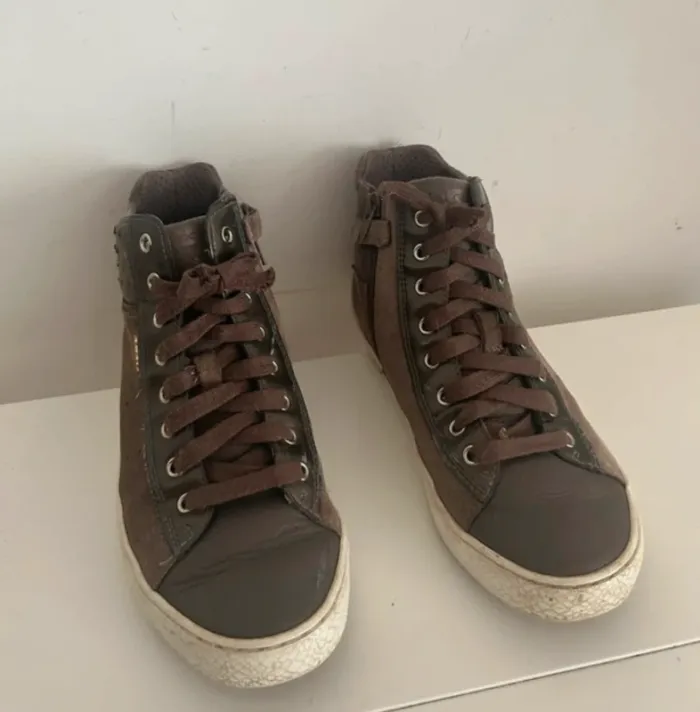 Geox baskets, montantes à lacets, pointure 37 marron Bon état - photo numéro 2