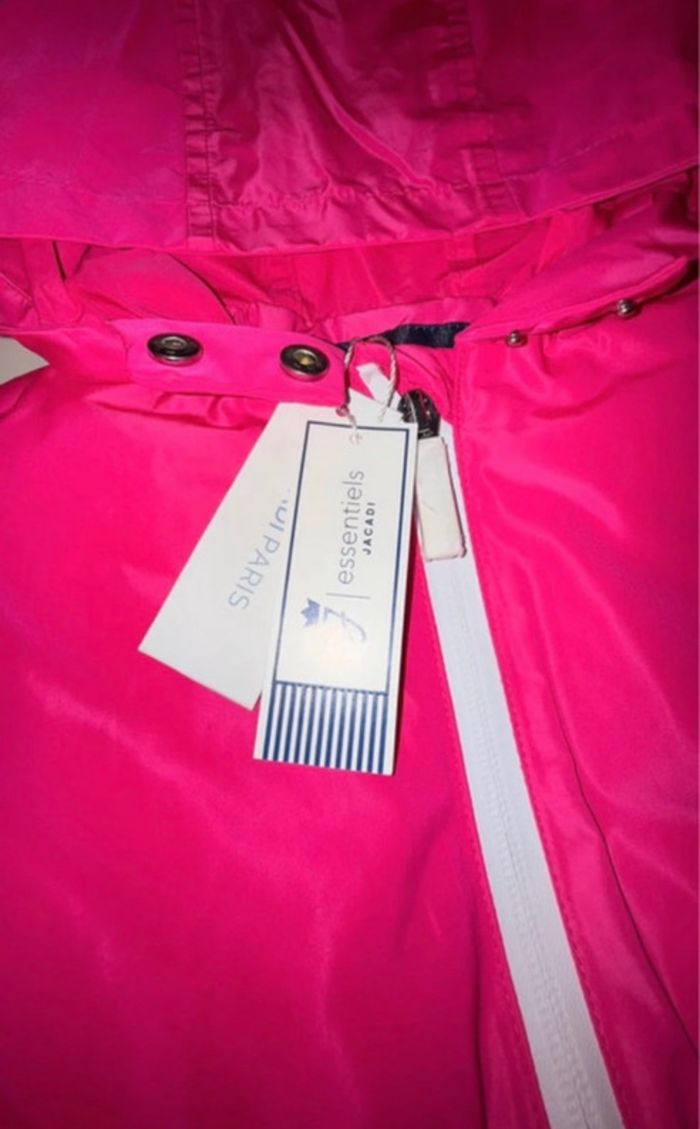 Veste manteau coupe-vent imperméable Jacadi 2 en 1 fille rose couture. Taille 3 ans. Neuve avec étiquette. - photo numéro 6