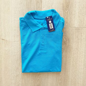 Torrente Couture Polo à Col V Bleu Électrique NEUF (L)