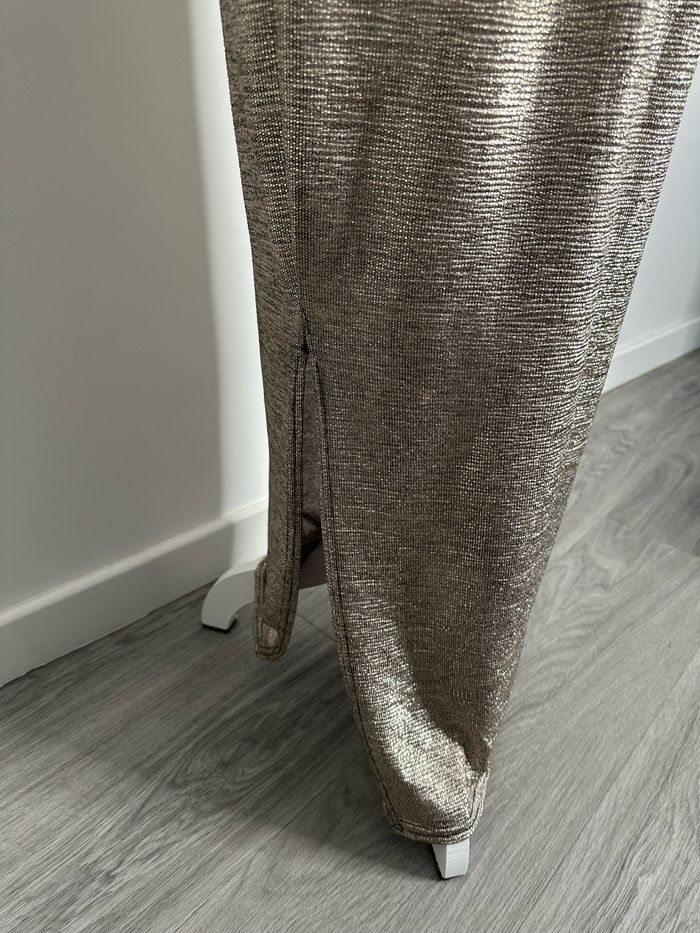 Robe longue dorée et argentée Trois Ka T38 M - photo numéro 4