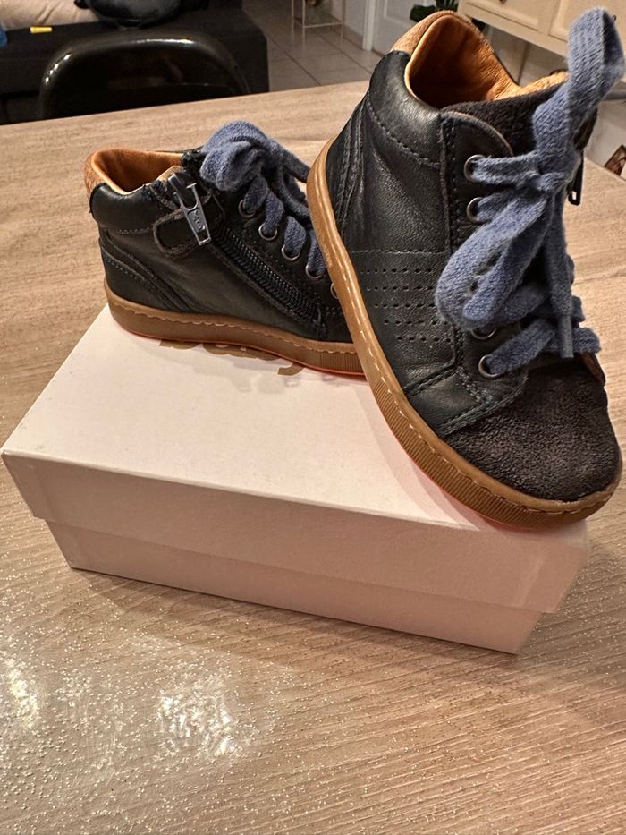 🌸 Chaussures en cuir montantes pour bébé garçon en cuir 🌸 - photo numéro 1