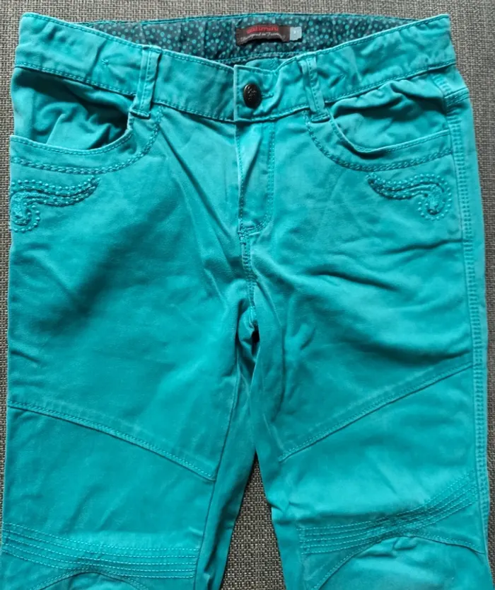 Pantalon turquoise Catimini 10 ans - photo numéro 2