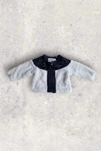Gilet IKKS à zip tout doux en sherpa et velours taille 12 mois 74 cm
