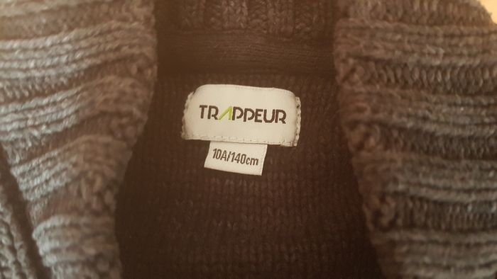 Pull hiver garçon 10 ans gris fonce Trappeur - photo numéro 2