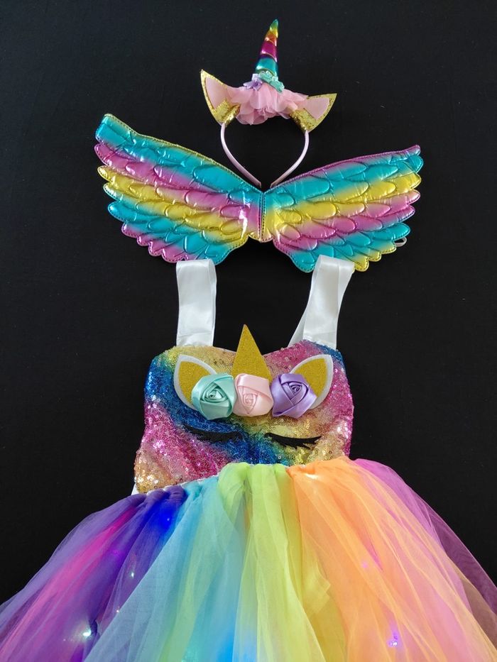 Déguisement licorne LED multicolores 3 ans