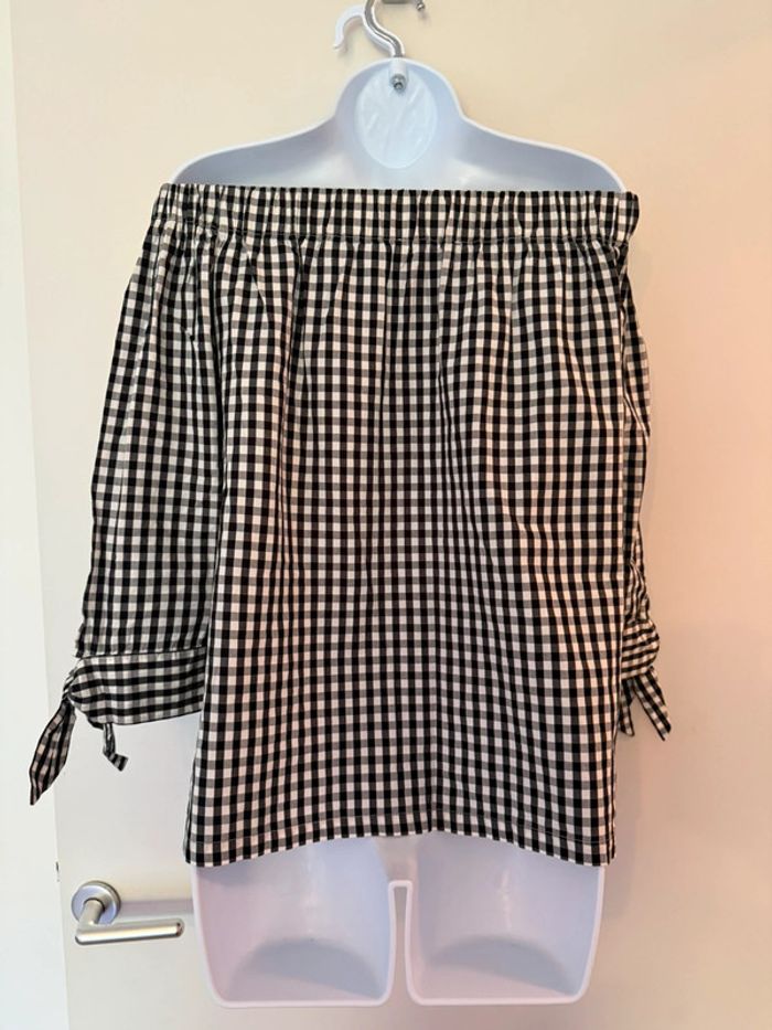 Blouse épaules dénudées Vichy Promod - photo numéro 7