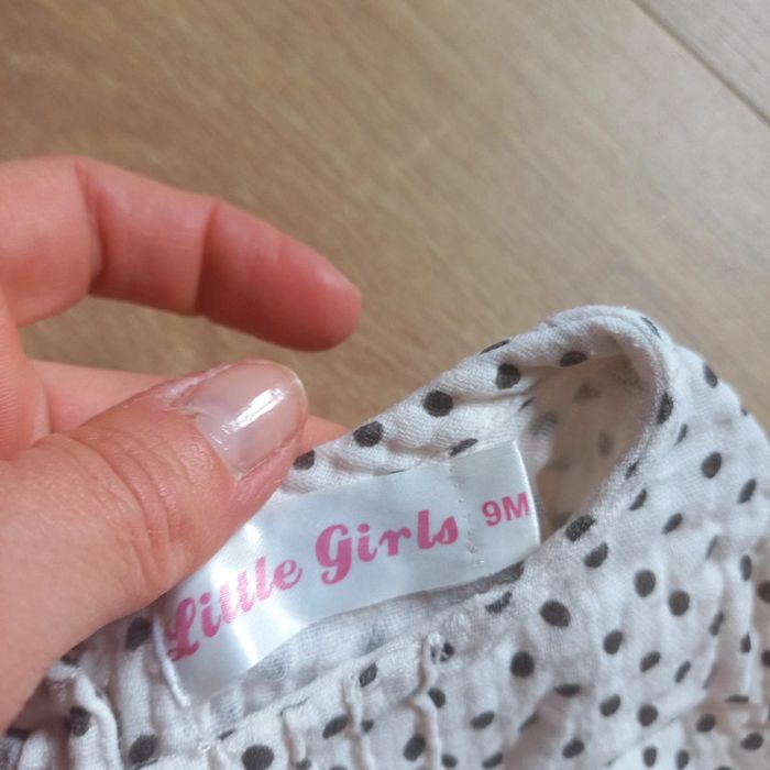 Blouse manches courtes à pois boutons en bois - photo numéro 2