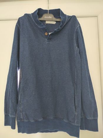 Sweat Henley Celio bleu chiné - Taille M - Très bon état