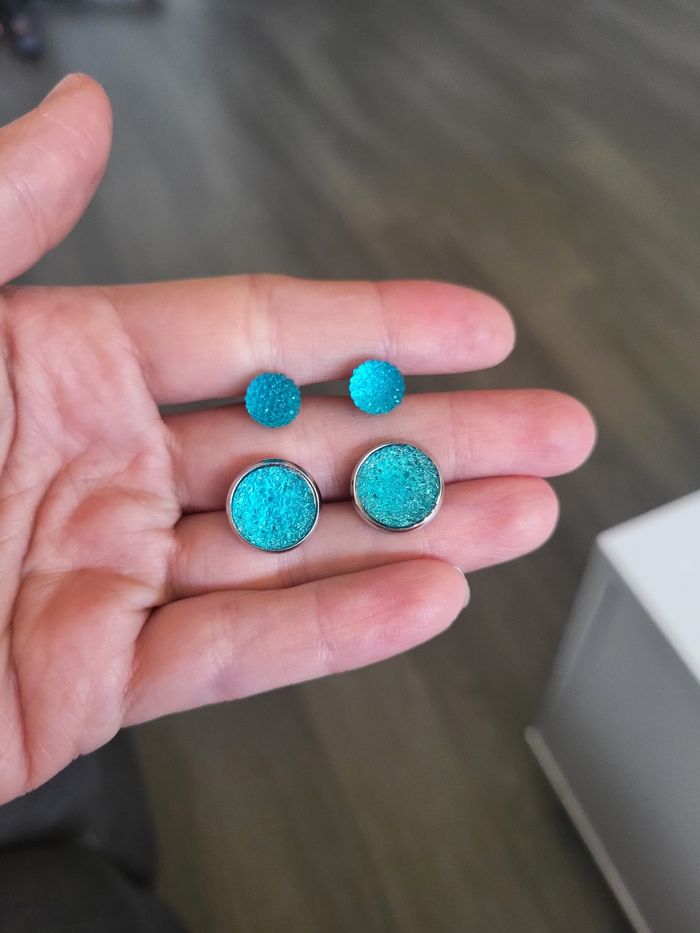 Boucles d'oreilles bleues