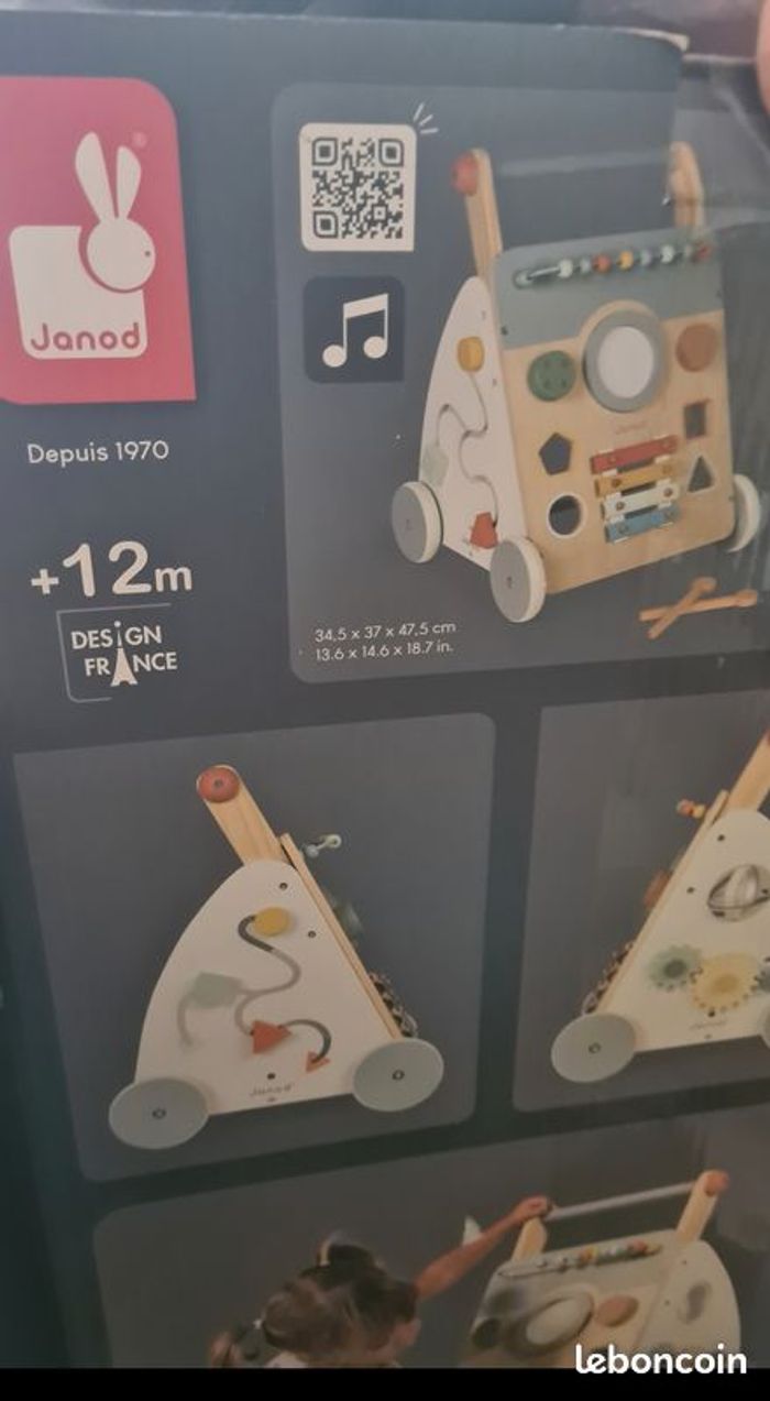 Chariot de marche trotteur pousseur Janod multiactivités - photo numéro 2