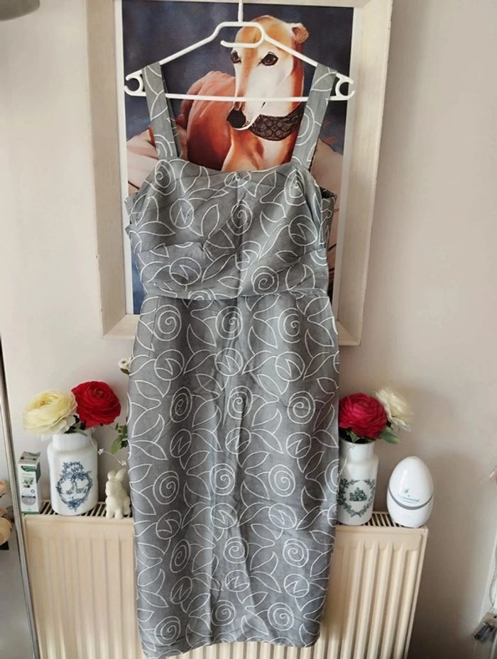🌿Robe Drapée Motifs Fleuris Soie Sauvage T36/38🌿 - photo numéro 12