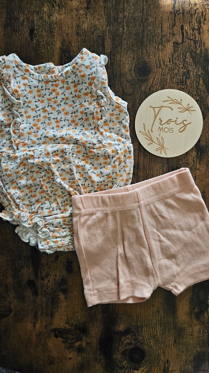 Ensemble bodies et short bébé fille