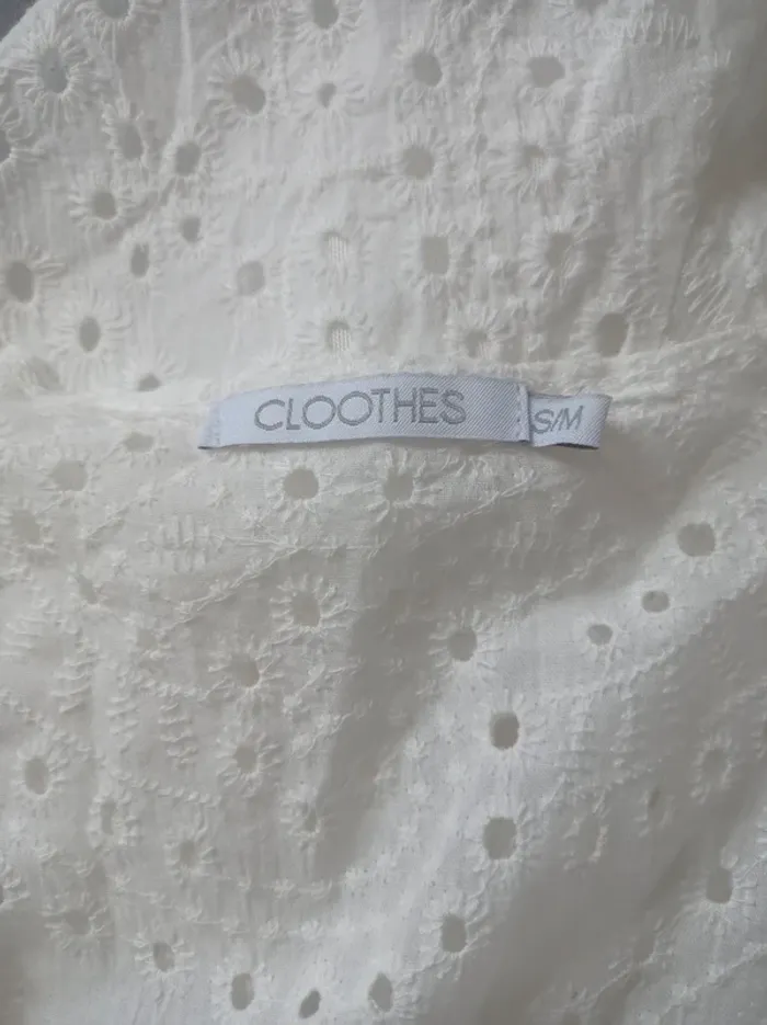 Magnifique combishort blanc cassé broderie et dentelle avec noeud TS/M Clothes - photo numéro 6