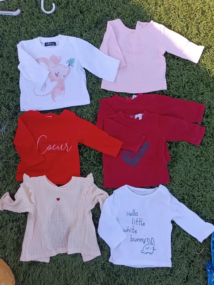 Lot tee-shirts manches longues 3 mois