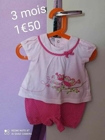 Combishort Taille 3 mois