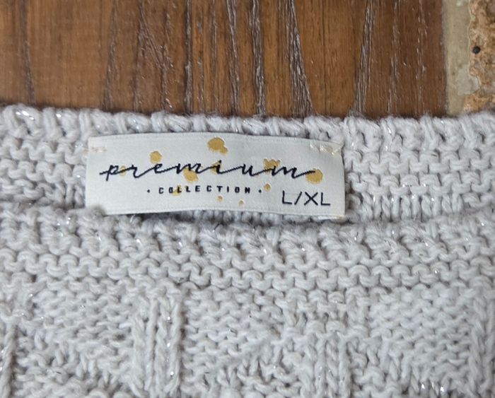 Pull sans manche crème pailleté - photo numéro 2