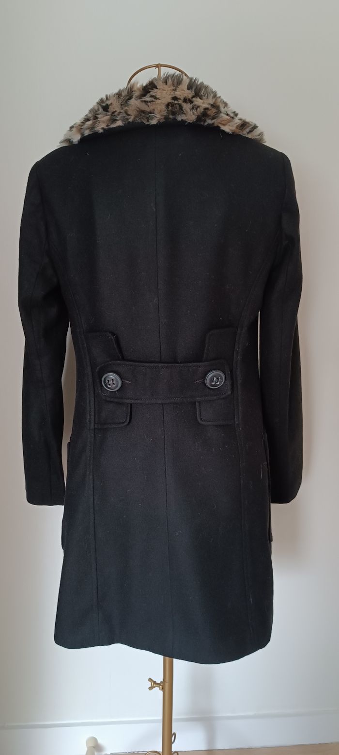 Manteau noir,col fourrure "Léopard". - photo numéro 2