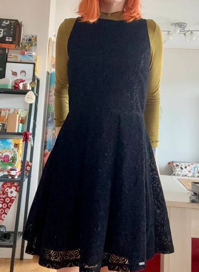 Robe patineuse noire velours M - photo numéro 4