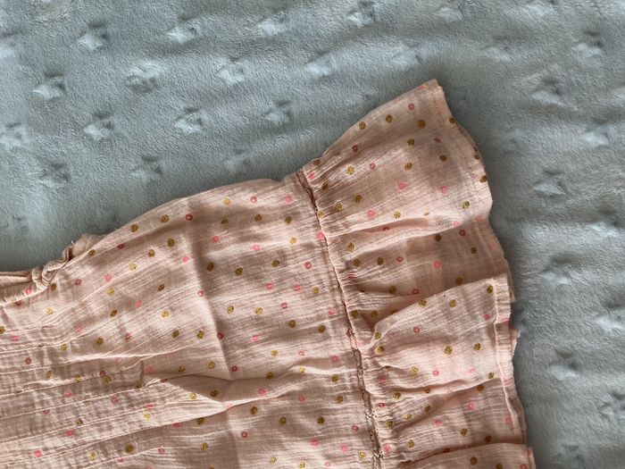 robe sans manches rose à pois dorés 6 mois tape à l'oeil - photo numéro 8