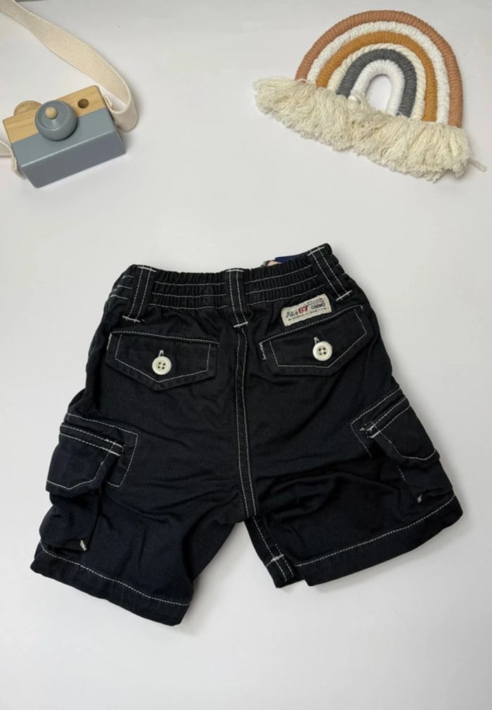 Short garçon Polo Ralph Lauren noir surpiqures blanches taille 9 mois - photo numéro 2