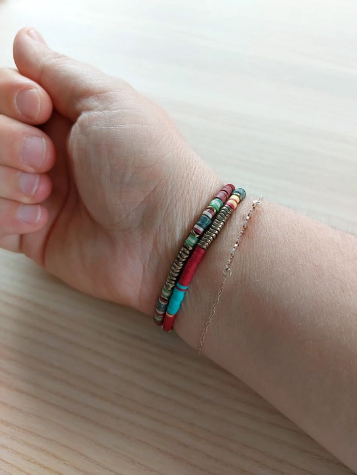 Bracelets perles plates - photo numéro 7