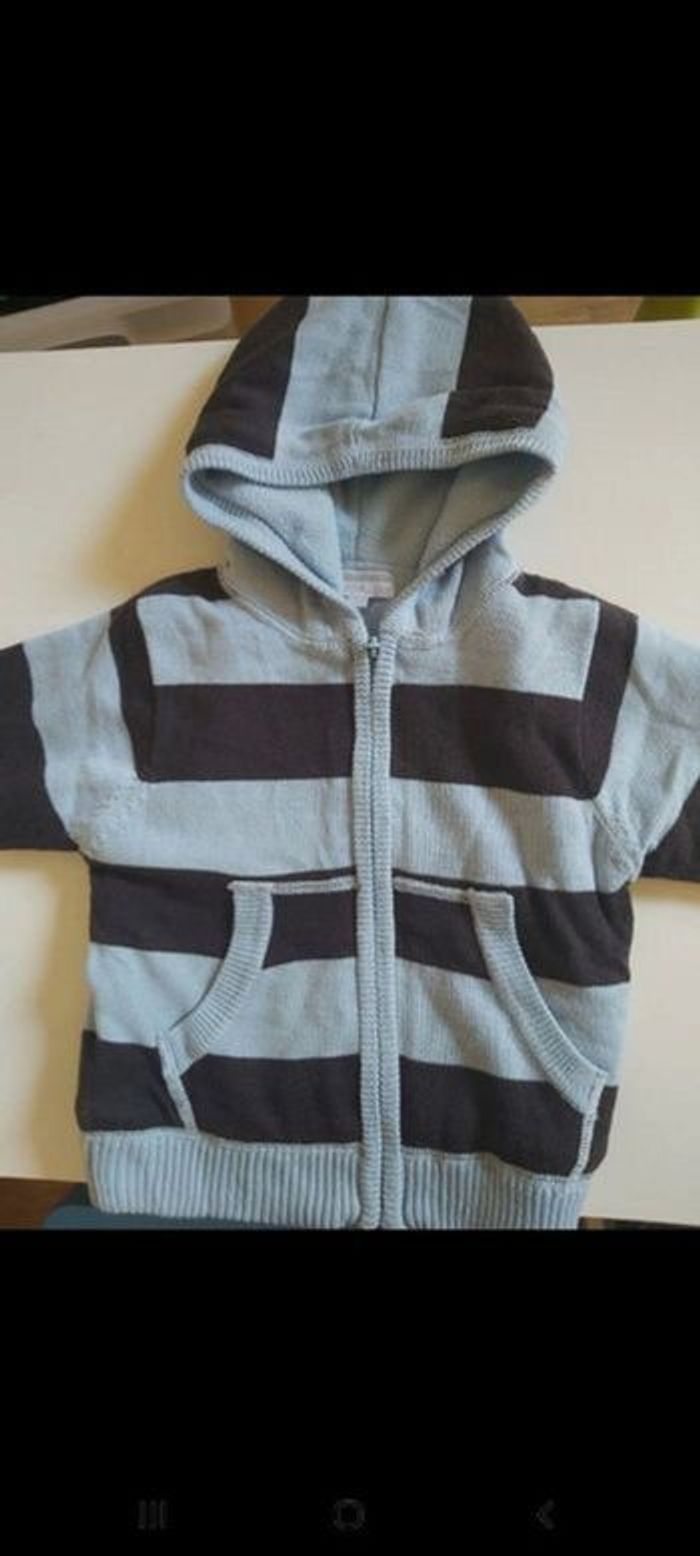 Gilet à capuche molletonné 12 mois - photo numéro 2