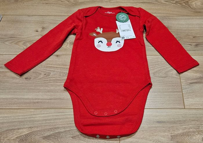 Body rouge renne de Noël fille - Taille 18-24 mois (92 cm)