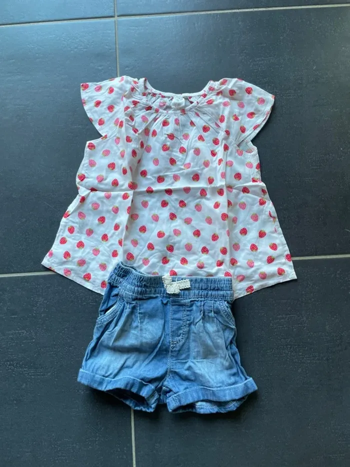 Ensemble blouse short 2 ans