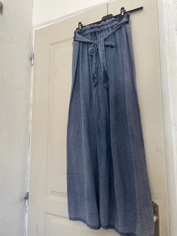 Pantalon en lin bleu marine 705