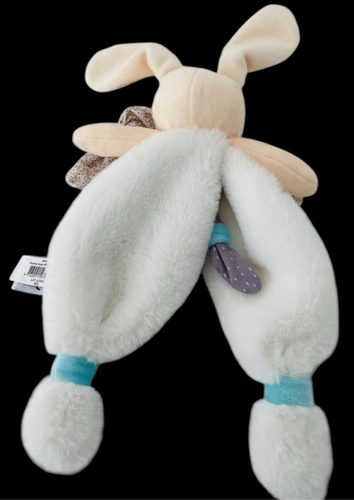 ❤️B4637 Doudou Plat Lapin POUPI - Nature - BABY'NAT Babynat Beige Blanc - photo numéro 2
