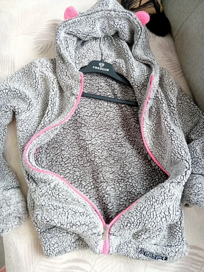 Gilet Polaire 12 ans Gris et rose fluo Aulp +. - photo numéro 7