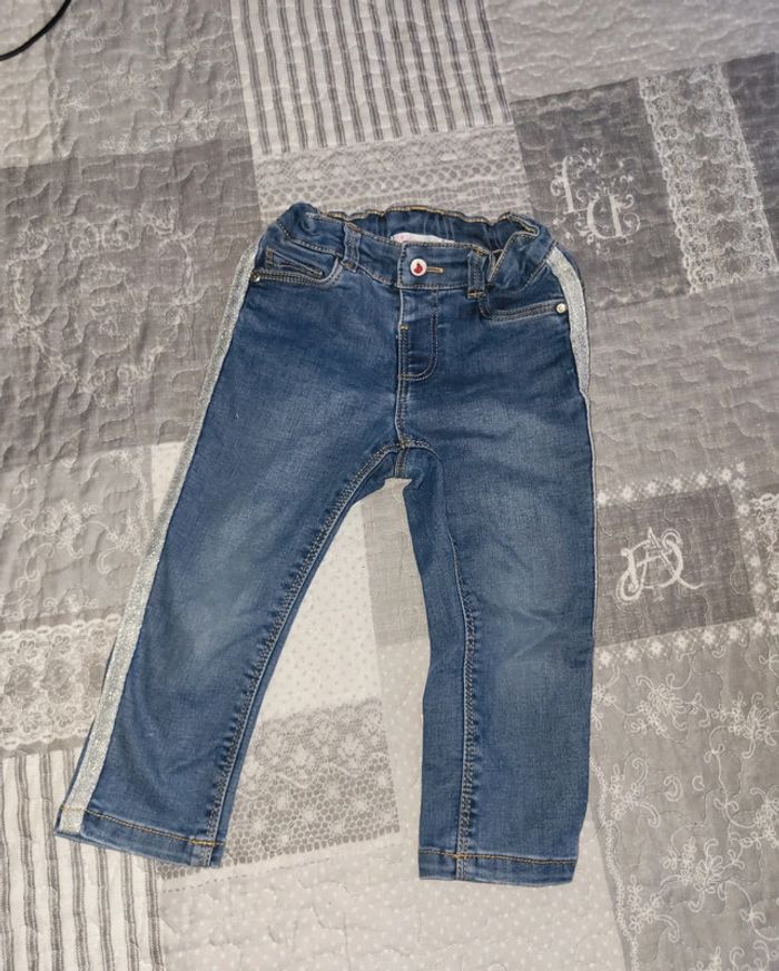 Jean bandes argenté 24 mois