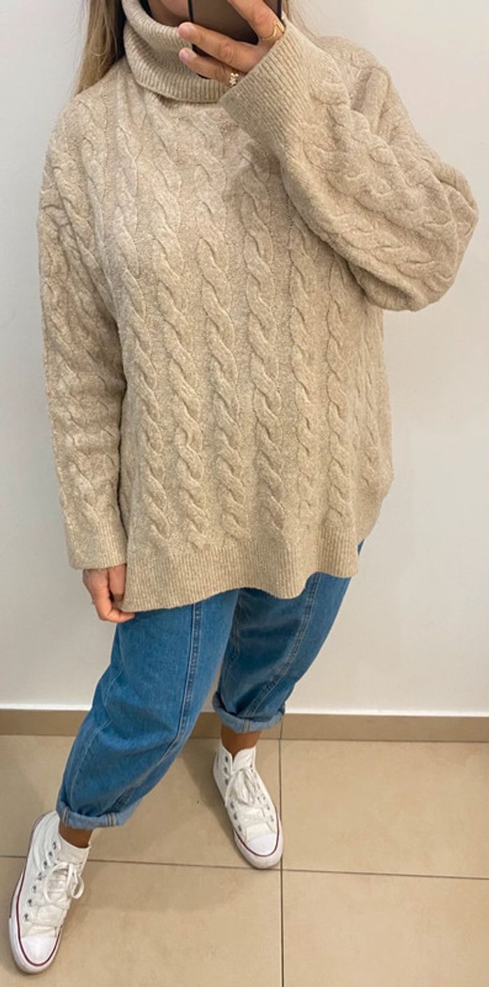Superbe Pull Col Roulé Torsadé Taille M Et Plus - photo numéro 3
