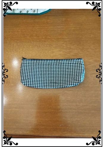 Pochette trousse de maquillage pied de poule