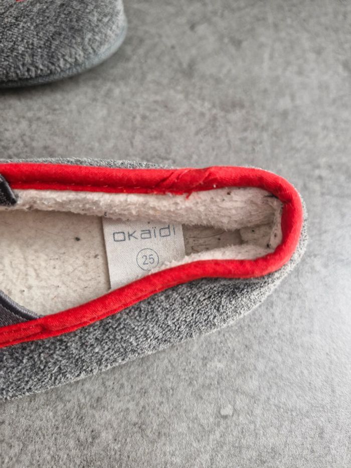 Chausson mixte 25 Okaïdi gris rouge - photo numéro 6
