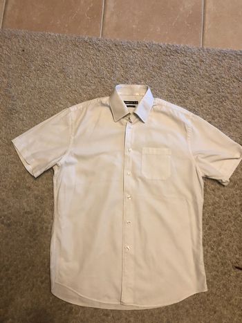 Chemise manches courtes crème texturée