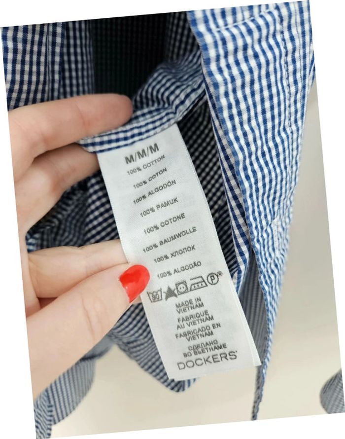 Chemise vichy bleue Dockers taille M - photo numéro 6